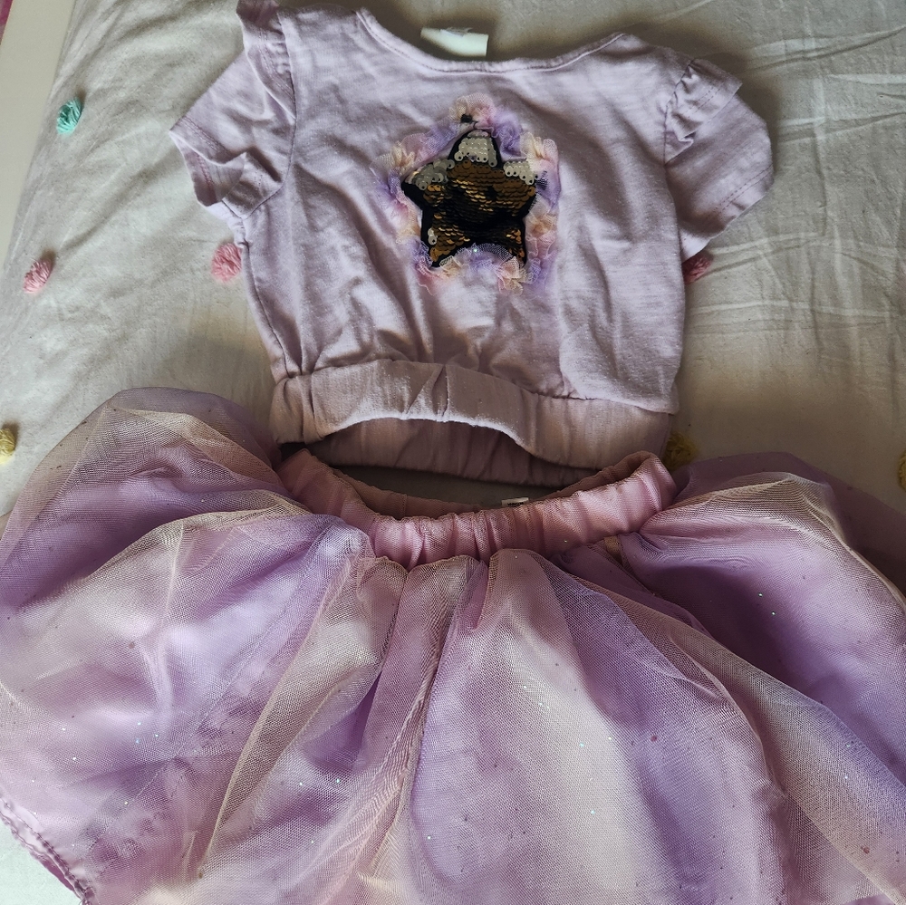 Kids Lavender Star Sequin Matching Set